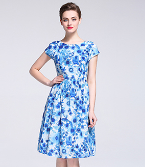 Dress - printed silk organza midi dress