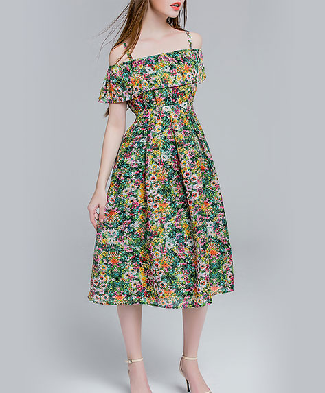 Clothing - Floral printed silk linen dress