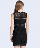 Black guipure lace dress