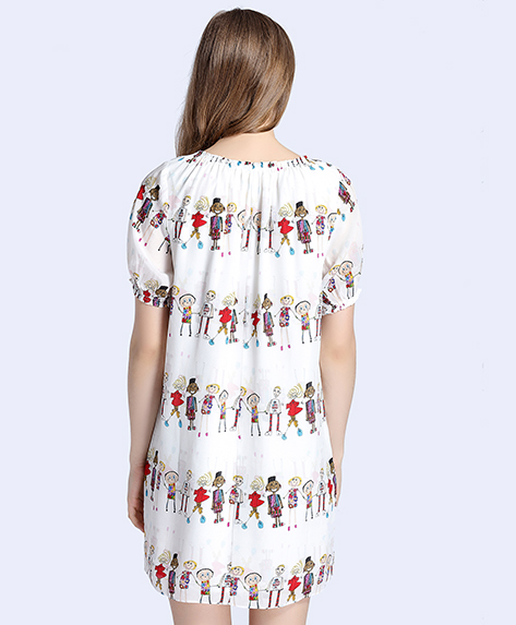 Dress - Printed silk crepe de chine  dress