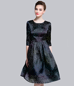 Dress - Dot printed silk organza midi dress