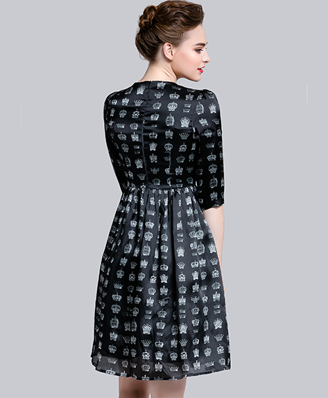 Dress -  Printed silk organza midi dress