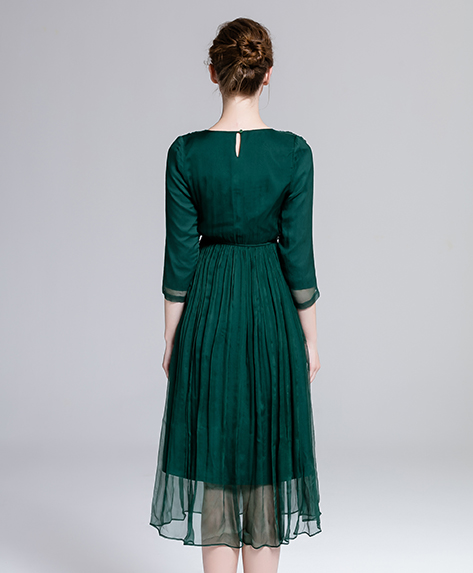 Dress - Silk crinkle long dress