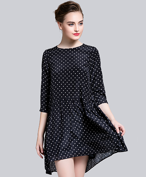 PRODUCT - Dot printed silk organza midi dress
