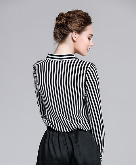 Tops - Stripe Silk crepe de chine shirt