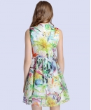 Floral printed organza dress
