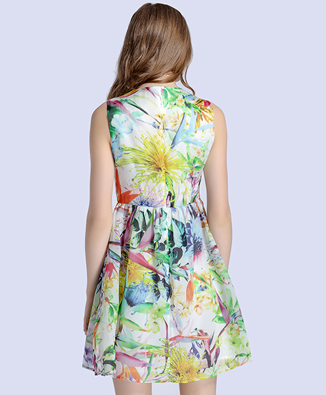 Dress - Floral printed organza dress
