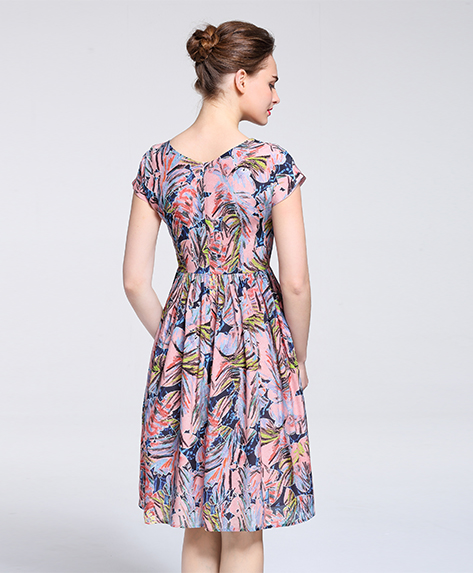 Dress - Printed Silk crepe de chine  midi dress