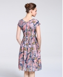 Dress - Printed silk organza midi dressp