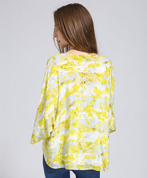 Coats - Oriental printed silk  crepe kimono