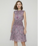 Paisley print silk-chiffon dress