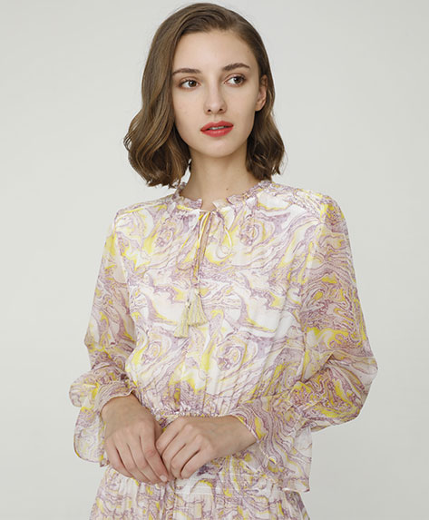 2024 Spring Summer - Paisley print silk-chiffon dress