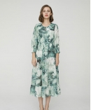 Garden Print Resort Silk Cotton Dress